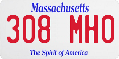 MA license plate 308MH0