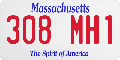 MA license plate 308MH1