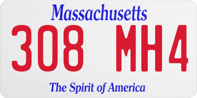MA license plate 308MH4