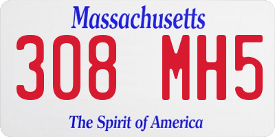 MA license plate 308MH5