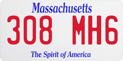 MA license plate 308MH6