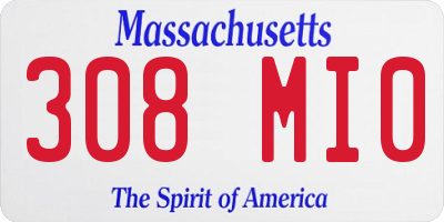 MA license plate 308MI0
