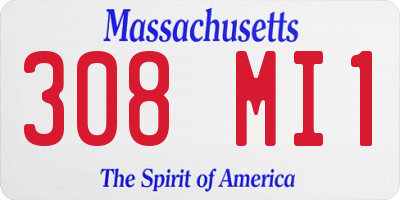 MA license plate 308MI1