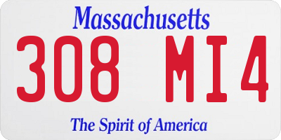 MA license plate 308MI4