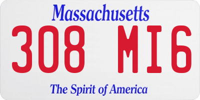 MA license plate 308MI6