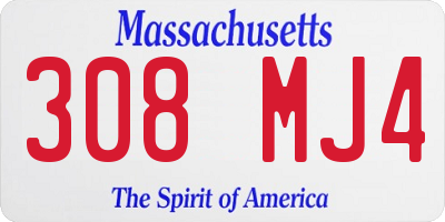 MA license plate 308MJ4
