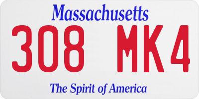 MA license plate 308MK4