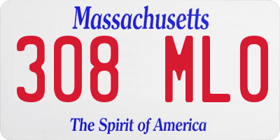 MA license plate 308ML0