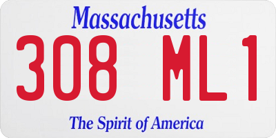 MA license plate 308ML1