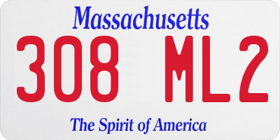 MA license plate 308ML2