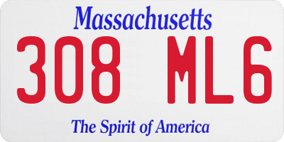 MA license plate 308ML6
