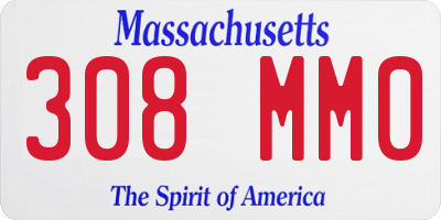 MA license plate 308MM0