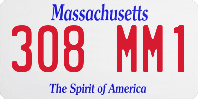 MA license plate 308MM1