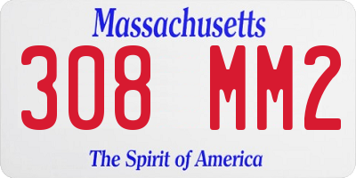 MA license plate 308MM2