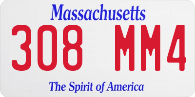 MA license plate 308MM4