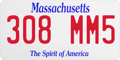 MA license plate 308MM5