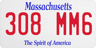 MA license plate 308MM6