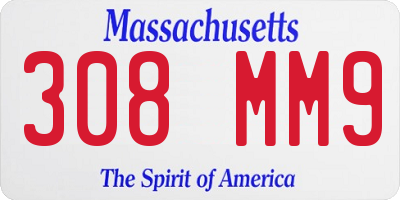MA license plate 308MM9