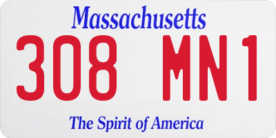 MA license plate 308MN1