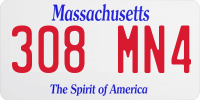 MA license plate 308MN4