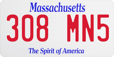 MA license plate 308MN5