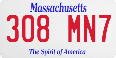 MA license plate 308MN7