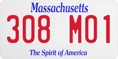 MA license plate 308MO1