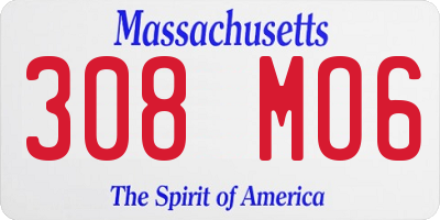 MA license plate 308MO6