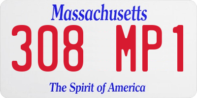 MA license plate 308MP1