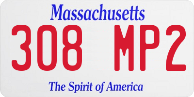 MA license plate 308MP2
