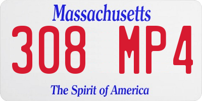 MA license plate 308MP4