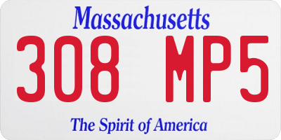 MA license plate 308MP5