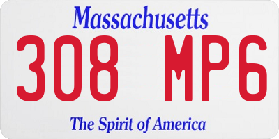 MA license plate 308MP6