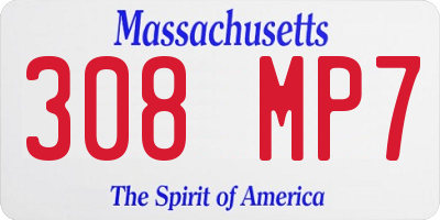 MA license plate 308MP7