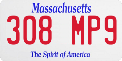 MA license plate 308MP9