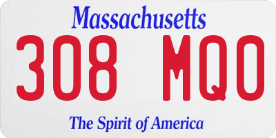MA license plate 308MQ0