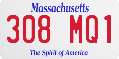 MA license plate 308MQ1