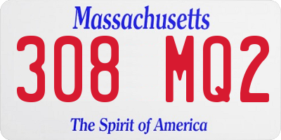 MA license plate 308MQ2