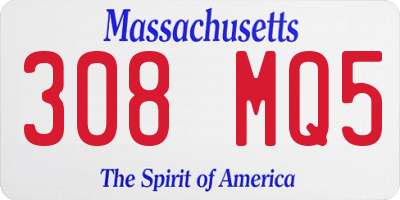 MA license plate 308MQ5