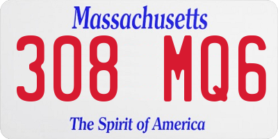 MA license plate 308MQ6