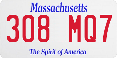 MA license plate 308MQ7