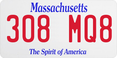 MA license plate 308MQ8