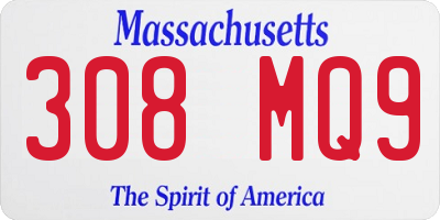 MA license plate 308MQ9