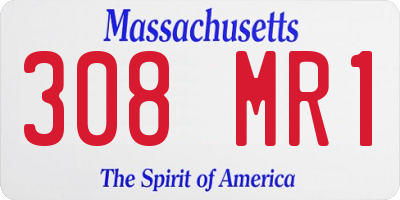MA license plate 308MR1