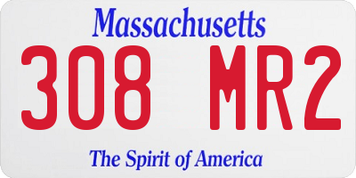 MA license plate 308MR2