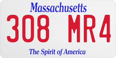 MA license plate 308MR4