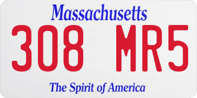 MA license plate 308MR5