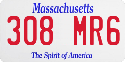 MA license plate 308MR6