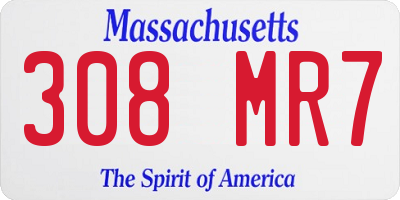 MA license plate 308MR7