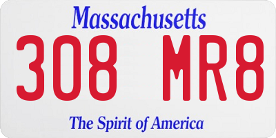 MA license plate 308MR8